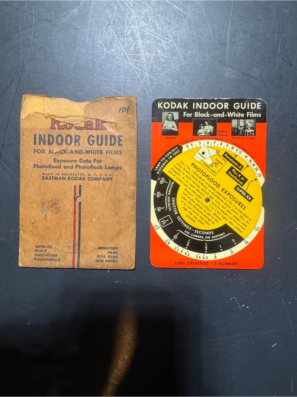 Kodak Indoor Guide exposure calculator for black & white films